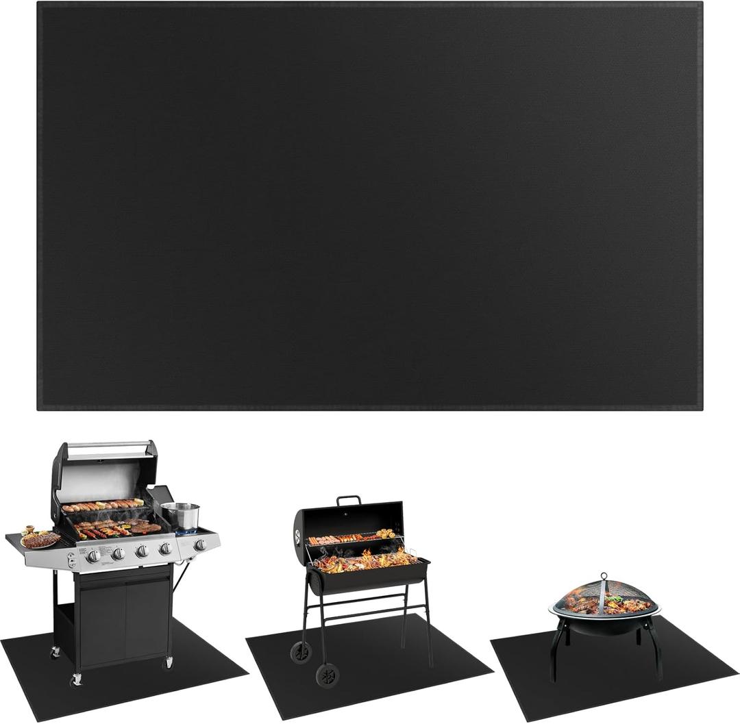 SecuCaptain Under Grill Mat for Outdoor Grill - Large 30x48 Inches Mats Double-Sided Fireproof Pad for Indoor Fireplace Fire Pit Heat Resistant Waterproof BBQ Floor Protector for Patio and Deck