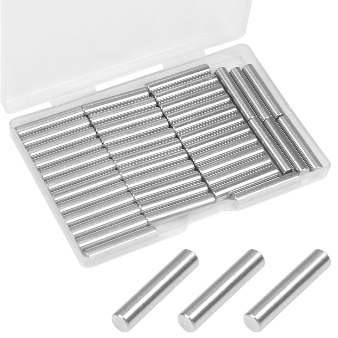 MroMax 50Pcs M5 x 25mm Dowel Pins (Approx 3/16" x 1") , 304 Stainless Steel Cylindrical Dowel Pins, Shelf Support Pegs for Metal Devices, Furniture Installation and Wood Bunk Bed