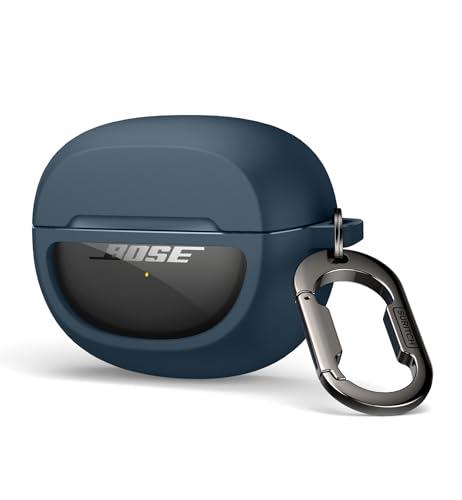SURITCH Case Cover for Bose Ultra Open Earbuds(2024), Shockproof Protective Cover for Bose Ultra Open Wireless Ear Earbuds Charging Case Accessories with Carabiner, Navy