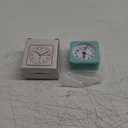 Peakeep Ultra Small, Battery Travel Alarm Clock with Snooze and Light, Silent with No Ticking Analog Quartz (Aquamarine)