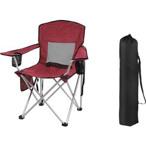 OLIXIS Elevon Camp Chairs Outdoor, Folding Chair Camping Recliner Support Mesh Backrest, Lawn Chair with Cup Holder, Storage Pocket, Carrying Bag