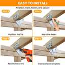 Hurricane Ties for Rafters, 50 Pack 18-Gauge Galvanized Hurricane Straps & Rafter Ties, Structural Connectors for Roof Truss and 2X Deck Joists