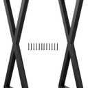 ALLCOS Metal Bar Table Legs, 36 Inch Heavy Duty Dining Table Leg with Adjustment Feet Furniture Legs, Black, Set of 2