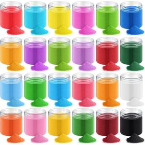 Wettarn 26.4 Pounds Colored Sand for Sand Art 24 Colors 17.6 oz Each with Storage Container Non Toxic Craft Sand Kit with Bottles for Diwali Rangoli Color Sandbox Play Decorative Wedding, 30 pieces 23.8 pounds
