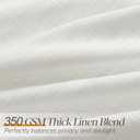 86 Inch Long Pinch Pleated Linen Curtains 2 Panels Set for Living Room 350GSM Thick Linen Textured Drapes Pinch Pleat Beige White Semi Sheer Curtain for Dining Room Office Sliding Glass Doors