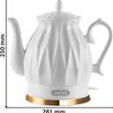 Ceramic Electric Kettle, 1.5L/1200W Boil Water Quickly and Easily with Boil-Dry Protection Auto Shut Off, Detachable Swivel Base, Diamond Cut Glazed