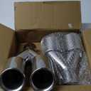 Upower 2PCS Dual Exhaust Tips 2.25" Inlet 3" Outlet Universal Car Truck 304 Stainless Steel Staggered Exhaust Tailpipe Tips 2.25 to 3 inch Weld On Tail Pipe