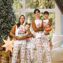 Rnxrbb 2025 Family Christmas Pajamas Pjs Set Matching Christmas Pajama Xmas Sleepwear for Couples Adult Women Men Kids (White, M)