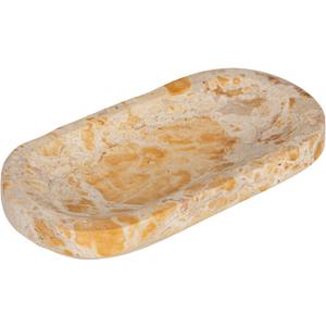 Creative Co-Op Oval Marble Dish, Buff Color