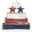 4th of July Table Decorations, Red White Blue Decorations, Retro Patriotic Memorial Day Tiered Tray Decor, Labor Day Independence Day Fourth of July Decor for Home Office Shelf Centerpieces