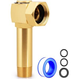 UNWAVER Garden Hose Reel Parts Swivel Elbow Connector Garden Hose Swivel Reel Replacement Fittings Brass Replacement Part Adapter (Extended length 1PCS)