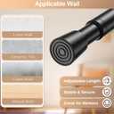 4 Pcs Tension Rod 26 to 39 Inch, Adjustable Tension Curtain Rod Spring Loaded Curtain Rods Spring Tension Rod No Drilling Smalll Curtain Rod for Window, Closet, Doorway, Black
