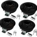 WJSKDQ 4PCS Boat Hatch Handle Round Boat Latches Flush Pull Slam Latch for Boat Hatch Lock Keyed Lock Black