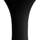 Round 24 x 43 Inch Highboy Spandex Cocktail Tablecloth Black- Fitted Cocktail Elastic Table Covers, Protective, Reusable, Wrinkle Resistant, Spring Decor for Party, Pub, Banquet, Bistro, Bar (1pcs)