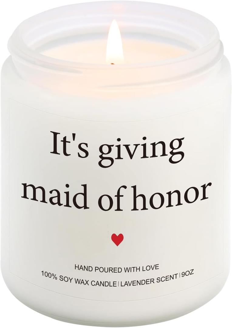 Maid of Honor Candle, Bridesmaid Proposal Gifts, Bridesmaid Gifts for Wedding Day, Engagement, Bachelorette Party, Maid of Honor Proposal Gift from Bride, Valentines Presents for Brides Maid