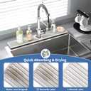 Stone Faucet Mat for Kitchen Sink, Water Absorbing Sink Water Splash Guard, Fast-Drying Kitchen Sink Faucet Mat, Durable Protector and Stone Drying Mat for Kitchen Counter & Bathroom Sink