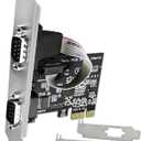 2-Port PCI Express RS-232 DB9 Serial Port Card for Windows XP, Vista,7, 8.x, 10, 11 32/64bit and Linux PCs, PCIE RS232 Card, PCIE Serial DB9 Port Card (PCIE-SE2)