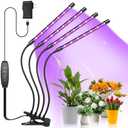 Shyineyou Grow Lights for Indoor Plants Full Spectrum, 80 LEDs Plant Lights for Indoor Growing with 3/9/12H Timer, 3 Color Modes & 9 Brightness, 4 Heads Clip-On Plant Grow Light