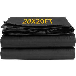 20X20FT Reinforced PE Pond Liner, 28Mil Thickness Pond Liners for Outdoor Ponds, Hemmed Edge with Buttonholes Liners for KOI/Fish, Duck Pond and Waterscape.