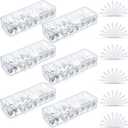 Tatuo 6 Pcs Cable Organizer Box with Wire Ties, Plastic Cord Storage Box with Lid, Electronics Organizer for Home Office Desk Organizers and Accessories (Clear)