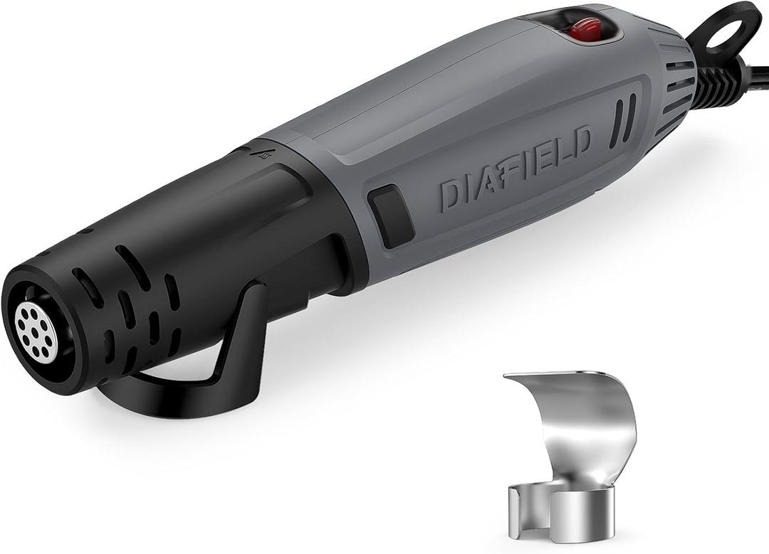 DIAFIELD Mini Heat Gun, 2 Temp Setting 302-842 Fast Heat Hot Air Gun Tool with Reflector Nozzle and 5.9Ft Cable Overload Protection for Epoxy Resin, Craft, Embossing, Shrink Wrapping & DIY