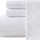 Laura Ashley - King Sheet Set, Luxury Sateen Cotton Bedding, 800 Thread Count, Soft & Smooth Home Decor (Solid Green, King) (Full, White)