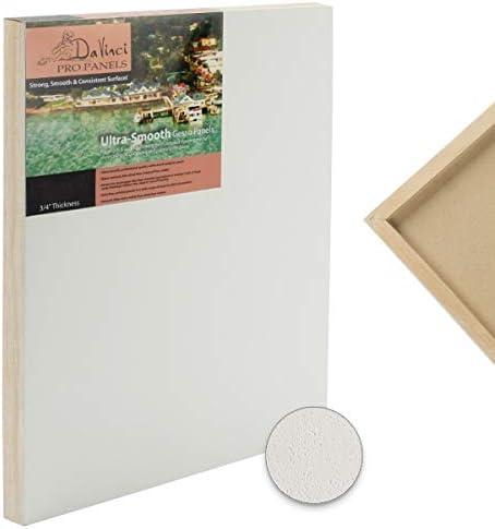 DaVinci Wood Panel Pro Ultra Smooth Gesso Panel 3/4'''' Deep 11x14'''' - 6 Pack (White)