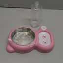 Dog Bowls, Cat Food and Water Bowl Set with Water Dispenser and Stainless Steel Bowl for Cats and Small Dogs - Pink