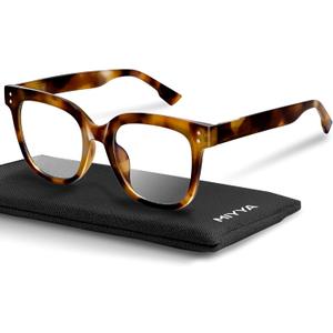 miyya Oversized Blue Light Glasses For Woman, Fashion Computer Screen Glasses, Non Prescription Eyeglasses For Women (*Tortoiseshell)