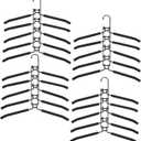 Clothes Hangers Space Saving: 4 Pack 5 in 1 Multi Layer Metal Hanger Racks Non-Slip Foam Padded Heavy Duty Thick Magic Hanger Closet Organizers and Storage for Coat Sweater Suit T-Shirt.