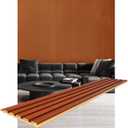 WPC Slat Wall Panels, Stylish Interior Decor Slat Paneling for Living Room, Bedroom,TV Background Wall, 48 x 6.3 Inch,16-Pack,Teak