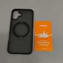 TORRAS 360 Rotatable Magnetic Ring for iPhone 16 Plus Case, Fit for MagSafe with Stand Ring Holder, 16FT Military Grade Shockproof Translucent Back Case for iPhone 16 Plus Phone Case Ostand, Black