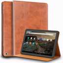 for Google Pixel Tablet Case 11/10.95 inch Genuine Leather Cover Protective Shell for 2023, Brown