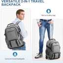 Backpack with wheels,rolling backpack with 2 Packing Cubes and compression bags,Laptop Compartment,Water Resistant Luggage suitcase,Air Travel,Weekend Trips (Grey), Large
