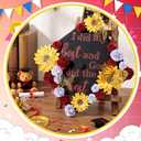 Suncalla 36 Pcs Red DIY Graduation Cap Decorations Kit, 20 Roses Sunflower Flower Heads 4 Inspirational Quote Glitter Stickers 12 3D Butterfly for Grad Cap Topper DIY Art Gift