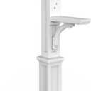 Mayne Newport Plus Mailbox Post with Standard Arm  Weather-Resistant, Durable Classic Design  Easy-to-Install Outdoor Mailbox Post (White)