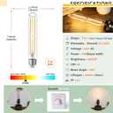 Tubular Light Bulb 7.3 Inch Dimmable T10 LED Bulb E26 6W 60 Watts Edison Bulbs 2700K Solf White,185mm Long for Wall Sconces, Pendant, Livingroom, 4-Pack