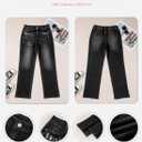 SHEWIN Straight Leg Jeans for Women Trendy High Rise Tapered Flare Jeans Stretchy Wide Leg Ankle Denim Pants with Pockets (4, Black)