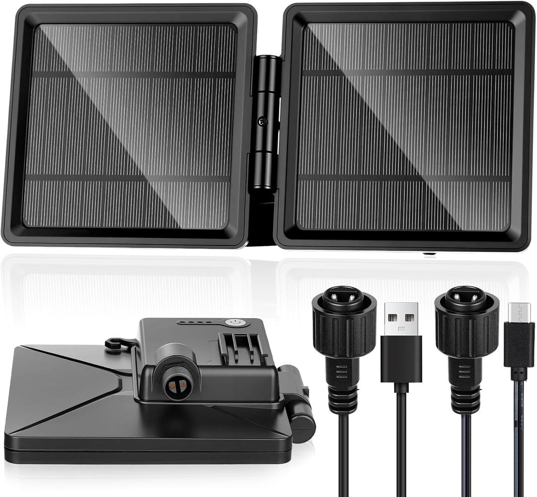 Treela 10w Portable Solar Charging Panel for Christmas Projector Light, Compatible with Outdoor Inflatable String Lights Inflatable Decor Light Ip65 Waterproof for Outdoor Indoor Yard Patio Garden