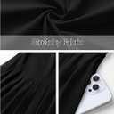 MEROKEETY Women's Fall Long Sleeve Wedding Guest Dresses 2025 One Shoulder Elegant Formal Pleated Midi Maxi Dress (Black, XL)