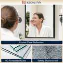 Keonjinn 20 x 30 Inch Black Bathroom Mirrors for Over Sink, Metal Framed
