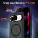4 x Compatible with Google Pixel 9 Case & Google Pixel 9 Pro Case with Magnetic [Compatible with Mag-Safe] Slim Translucent Matte Phone Cases with Anti-Fingerprint Tech, Black