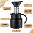 Ziliny 2 Pcs 27 oz Thermal Coffee Carafes for Keeping Hot/cold Stainless Steel Small Coffee Creamer Container Double Wall Vacuum Insulated Tea Pot Milk Beverage Dispenser for Party Home (Black)