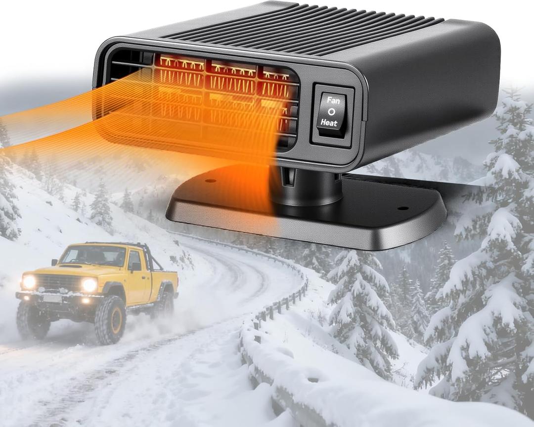 Portable Car Heaters for Vehicle, 2026 New Upgrade 12V Car Heater, 2 in 1 Defroster Defogger with Fast Heating, Plug in Cigarette Lighter for Car, SUV, Truck
