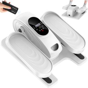 DamKee Under Desk Elliptical Exercise Machine, Electric Ellipse Leg Exerciser as Seen on TV, 15 Speeds Foot Exerciser While Sitting for Seniors, Portable Seated Pedal Exerciser for Home Office