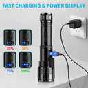 2 x Rechargeable Tactical Flashlight: Ultra Bright High-Lumen LED Beam with USB-C Charging, Heavy Duty Mid-Size Torch for Home Power Outage, Car Emergency & Outdoor Adventure