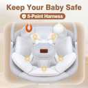 Baby Swings, Infant Swing with Remote Control, 5 Speed Adjustable, Machine Washable Seat Pad, 5 Point Harness, Bluetooth Connection, Electric Baby Swing for Indoor Use (Gray)