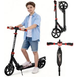 FREEDARE Kick Scooter for Kids & Adults Ages 8+, Foldable Teen Scooter with 2 Big 8-inch Wheels and 4-Level Adjustable Handlebar, Max Load 220 LBS