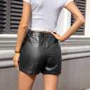 We1Fit Women's Faux Leather Shorts Stretchy High Waisted Pleather Shorts