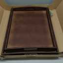 Bamboo Serving Tray with Handles, Set of 2 Large Wood ServingTrays for Food & Coffee, Elegant Wooden Tray for Breakfast in Bed, Kitchen & Party - Black Walnut Finish